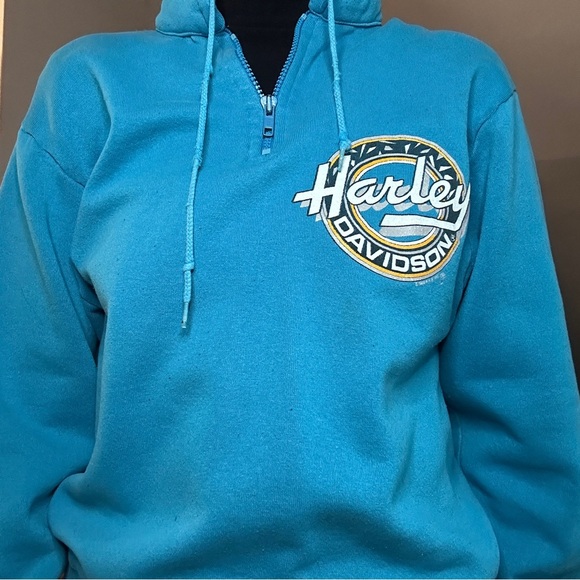 Vintage sweater shirt sturgis HD size small turquoise motorcycle retro - Picture 2 of 7